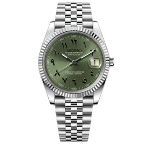 Seiko Mod Datejust - Arabic Olive Green