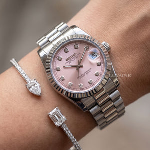 Seiko Mod Ladies Datejust - Pink Gem