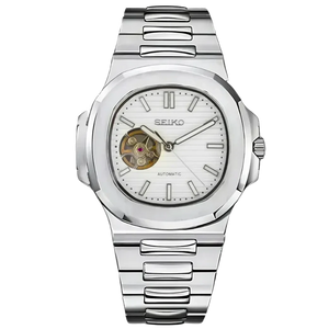 Seiko Mod Nautilus Open Heart - White