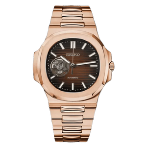 Seiko Mod Nautilus Open Heart - Rose Gold/Chocolate