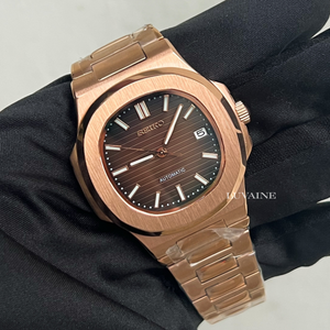 Seiko Mod Nautilus - Rose Gold/Chocolate