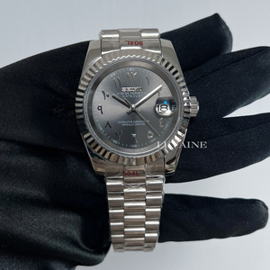 Seiko Mod Datejust - Arabic Rhodium Grey