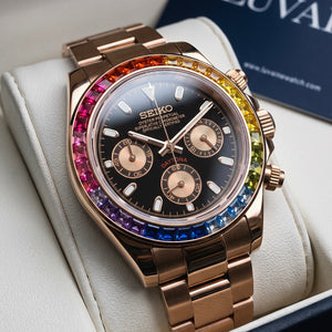 Seiko Mod Daytona - Rose Gold/Rainbow Black