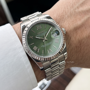 Seiko Mod Datejust - Roman Olive Green