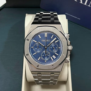 Seiko Mod Royal Oak Chronograph - Blue