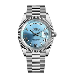 Seiko Mod Day-Date - Roman Ice Blue