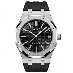 Seiko Mod Royal Oak - Black (with rubber strap)