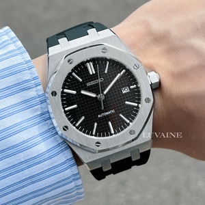 Seiko Mod Royal Oak - Black (with rubber strap)