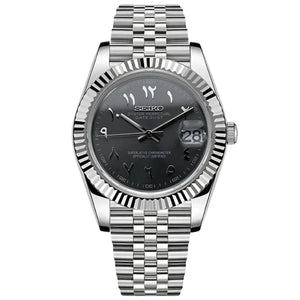 Seiko Mod Datejust - Arabic Rhodium Grey
