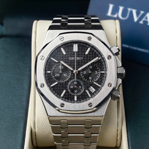 Seiko Mod Royal Oak Chronograph - Black