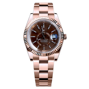 Seiko Mod Sky-Dweller - Rose Gold/Chocolate