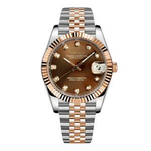 Seiko Mod Datejust - Champagne Gem (Two-Tone Rose Gold)