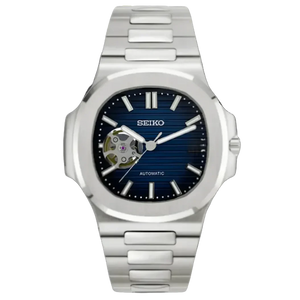 Seiko Mod Nautilus Open Heart - Blue