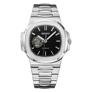 Seiko Mod Nautilus Open Heart - Black