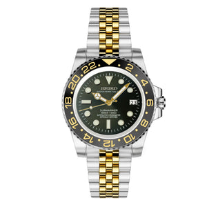 Seiko Mod Submariner - Gold & Black Two-tone
