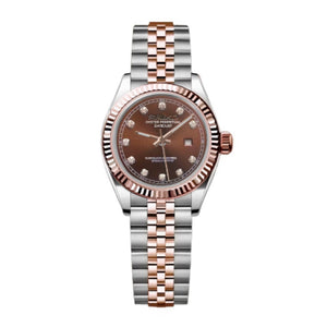 Seiko Mod Ladies Datejust - Chocolate Gem (Two-Tone Rose Gold)