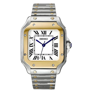 Seiko Mod Santos - Two-Tone Gold (White)