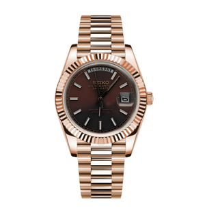 Seiko Mod Day-Date - Rose Gold/Chocolate