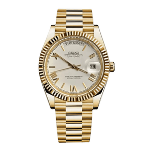 Seiko Mod Day-Date - Two-Tone Gold/White