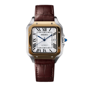 Seiko Mod Santos - White/Brown Leather