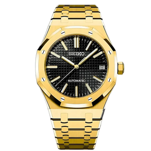 Seiko 精工改裝 皇家橡樹 金色 黑色面