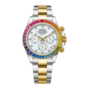 Seiko Mod Daytona - Two-Tone Gold/Mother of Pearl Rainbow
