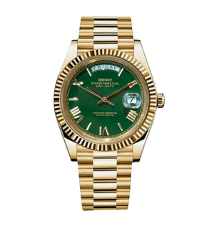 Seiko Mod Day-Date - Roman Gold/Green