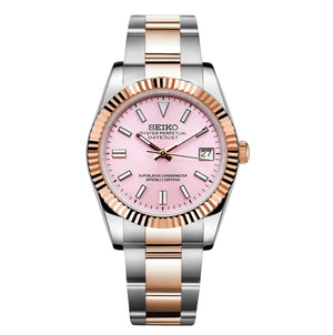 Seiko Mod Datejust – Baby Pink (Two-Tone Rose Gold)