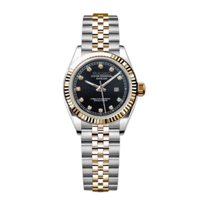 Seiko Mod Ladies Datejust - Black Gem (Two-Tone Gold)