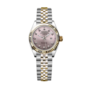 Seiko Mod Ladies Datejust - Pink Gem (Two-Tone Gold)