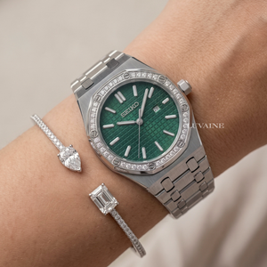Seiko Mod Ladies Royal Oak - Green/Ice Bezel