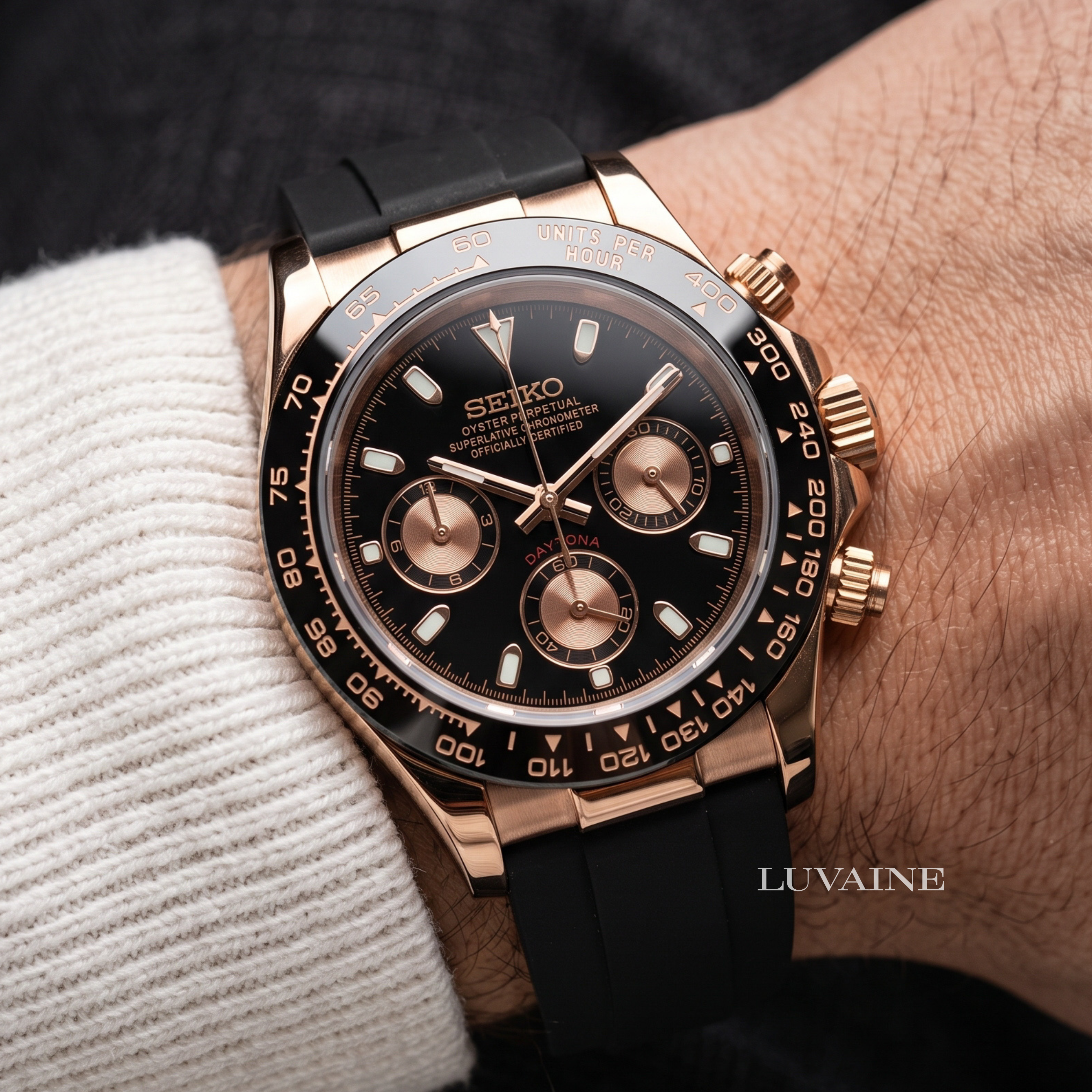 Seiko Mod Daytona - Rose Gold – Luvaine Watch