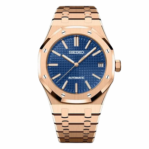 Seiko 精工改裝 皇家橡樹 玫瑰金 藍色面