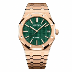 Seiko 精工改裝 皇家橡樹 玫瑰金 綠色面