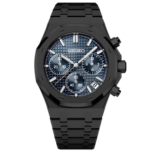 Seiko Mod Royal Oak Chronograph - Black/Blue
