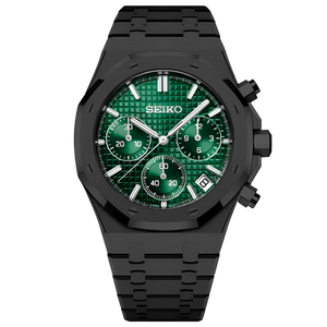 Seiko Mod Royal Oak Chronograph - Black/Green
