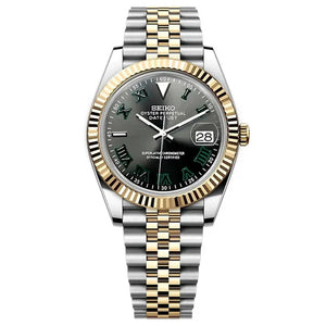 Seiko Mod Datejust - Wimbledon (Two-Tone Gold)